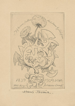 Lot 2723, Auction  101, Thoma, Hans, Briefkarte + signierte Radierung