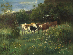 Lot 6209, Auction  101, Röth, Philipp, Rinderherde auf einer Blumenwiese