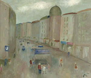 Lot 7269, Auction  101, Mühlenhaupt, Kurt, Belebte Straßenszene am U-Bahnhof Kurfürstenstraße