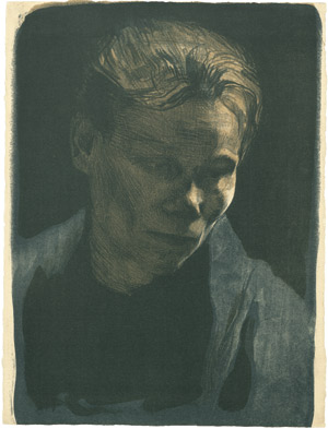 Lot 8218, Auction  101, Kollwitz, Käthe, Brustbid einer Arbeiterfrau mit blauem Tuch