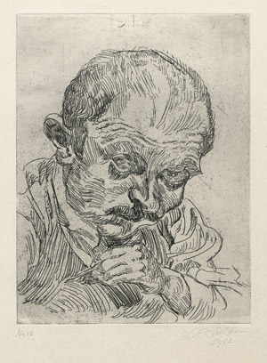 Lot 8243, Auction  101, Meidner, Ludwig, Selbst mit Stichel