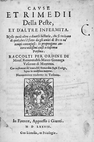 Lot 418, Auction  102, Gonzaga, Marco, Cause et Rimedii Delle Peste