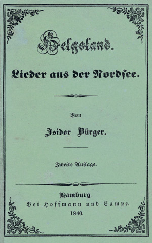 Lot 1667, Auction  102, Bürger, Isidor, Helgoland. Lieder aus der Nordsee. 