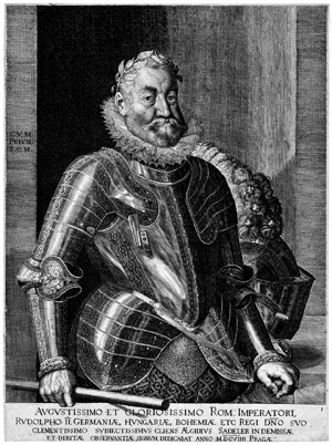 Lot 5279, Auction  102, Sadeler, Aegidius, Bildnis Rudolph II in Rüstung mit Feldherrenstab