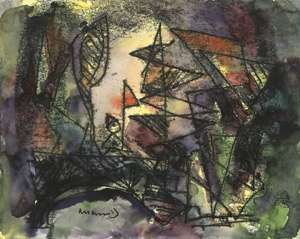 Lot 7184, Auction  102, Hennig, Albert, Abstrahierte Landschaft