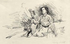 Lot 8137, Auction  102, Corinth, Lovis, Lesendes Mädchen