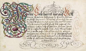 Lot 1013, Auction  103, Schreibmeisterbuch, Mit Kupferstichvignetten, teils koloriert, teils in Farbe gedruckt