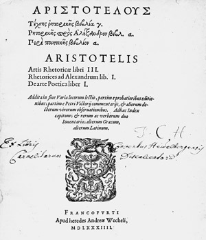 Lot 1037, Auction  103, Aristoteles, Artis Rhetoricae libri III