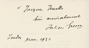 Lot 3379, Auction  103, Green, Julien, Léviathan (Widmungsexemplar)