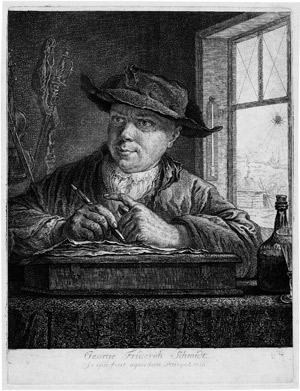 Lot 5389, Auction  103, Schmidt, Georg Friedrich, Selbstbildnis mit der Spinne