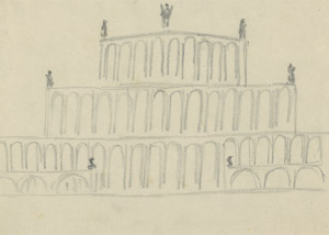 Lot 6818, Auction  103, Poelzig, Hans, Großes Schauspielhaus Berlin, Fassadenaufrißstudien gestuft