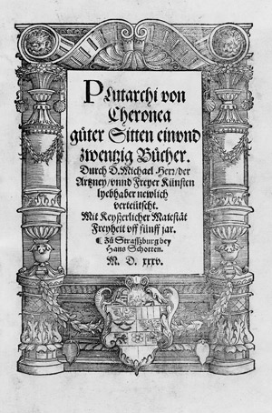 Lot 1073, Auction  104, Plutarch von Cheronea, Guter Sitten einundzwenzig Bücher