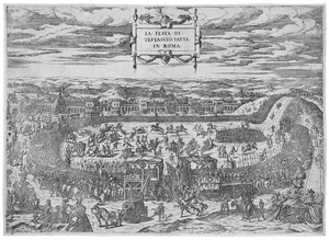 Lot 5094, Auction  104, Dupérac, Étienne, La festa di Testaccio fatta in Roma