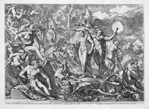 Lot 5273, Auction  104, Testa, Pietro, Ein junger Mann auf dem Pfad der Jugend zum Parnass schreitend