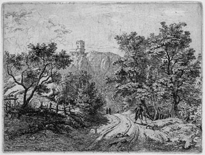 Lot 5466, Auction  104, Erhard, Johann Christoph, Die Bergruine auf dem schroffen Felsen