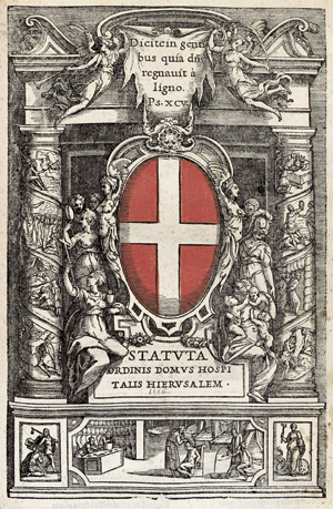 Lot 1090, Auction  105, Statuta ordinis domus hospitalis Hierusalem, Antonio Blado, 23. VI. 1556 + 2 Beibände