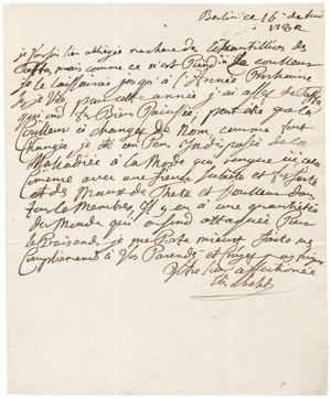 Lot 2369, Auction  105, Elisabeth Christine, Königin von Preußen, Eigenhändiger Brief 1782
