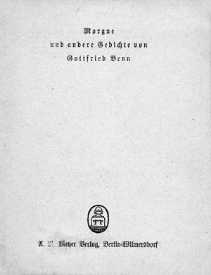 Lot 3655, Auction  105, Benn, Gottfried, Morgue