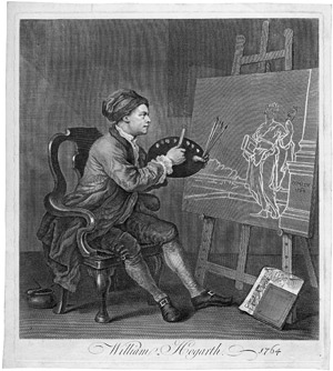 Lot 5668, Auction  105, Hogarth, William, William Hogartt malt Thalia die Muse der Dichtung