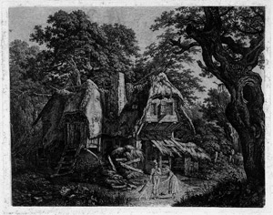Lot 5687, Auction  105, Kolbe, Carl Wilhelm, Strohdachhütte im Walde