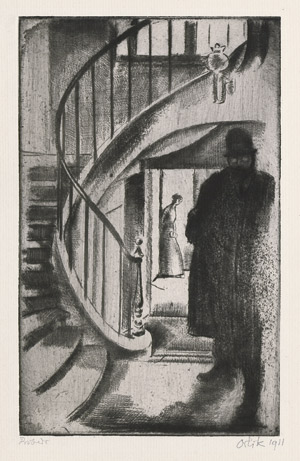 Lot 7426, Auction  105, Orlik, Emil, Treppenhaus am Quai Voltaire