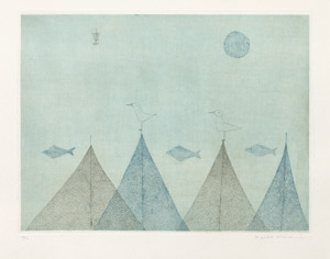 Lot 8535, Auction  105, Minami, Keiko, Réseau et Mouettes (Net and Seagull)