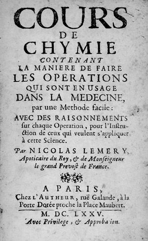 Lot 354, Auction  106, Lemery, N., Cours de Chymie