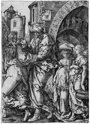 Lot 5609, Auction  106, Aldegrever, Heinrich, Lot und seine Töchter auf der Flucht