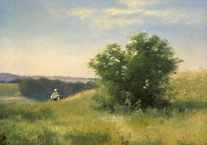 Lot 6118, Auction  106, Aagaard, Carl Frederik, Frühlingslandschaft mit Holunderblütenbusch