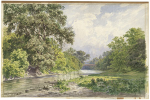Lot 6762, Auction  106, Fischer, Ludwig Hans, Der Wienfluss im Wiener Stadtpark im Frühling