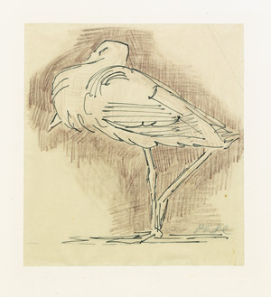 Lot 7210, Auction  106, Harth, Philipp, Schlafender Storch, stehend