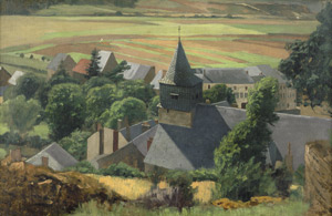 Lot 6192, Auction  107, Bracht, Eugen, Sommerlandschaft mit Blick auf ein Dorf