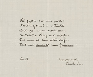 Lot 2270, Auction  108, Morgenstern, Christian, Gedichtmanuskript und sign. Schriftstück