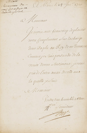 Lot 2361, Auction  108, Law, John, Brief 1720