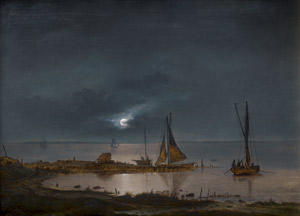 Lot 6117, Auction  108, Tengnagel, Fabritius Frederik Michael Ernst de, Mondscheinlandschaft an Küste