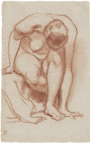 Lot 6784, Auction  108, Hofmann, Ludwig von, Nach vorne gebeugter, sitzender weiblicher Akt