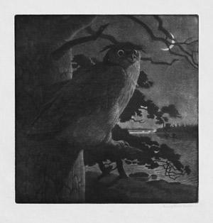 Lot 5404, Auction  109, Møller, Knud Max, Eule bei Mondschein