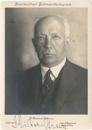 Lot 2556, Auction  110, Strauss, Richard, Porträtfoto-Postkarte mit Text