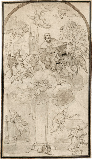 Lot 6452, Auction  110, Münchner Schule, um 1700. Die Apotheose Kaiser Heinrichs II.