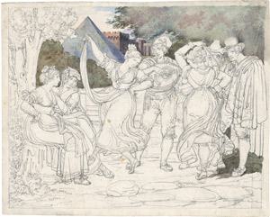 Lot 6596, Auction  110, Blaas, Carl von, Tanzszene vor der Cestius-Pyramide in Rom