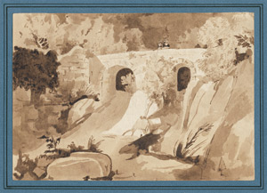 Lot 6635, Auction  110, Kobell, Franz, Voralpenlandschaft mit Steinbrücke über einem Gebirgsbach