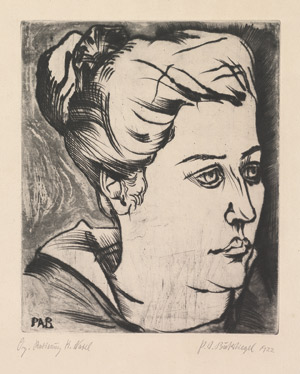 Lot 7030, Auction  110, Böckstiegel, Peter August, Portrait Frau Schild