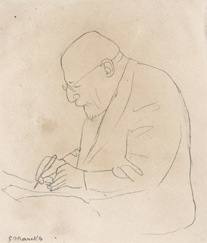 Lot 7255, Auction  110, Marcks, Gerhard, Porträt des zeichnenden Hans Purrmann