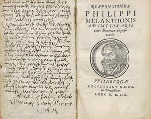 Lot 1084, Auction  111, Melanchthon, Philipp, Opera tres. 2 Werke Responsiones. Brevis et utilis commentarius 