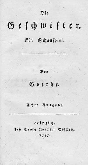 Lot 1676, Auction  111, Goethe, Johann Wolfgang von, Die Geschwister