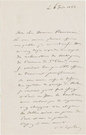 Lot 2250, Auction  111, Napoléon III., Kaiser der Franzosen, Eigenhänd. Brief an Haussmann