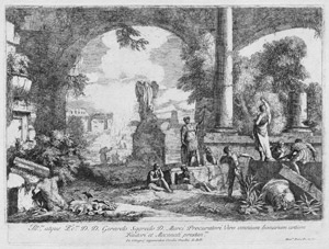 Lot 5305, Auction  111, Ricci, Marco, Landschaft mit Ruinen eines antiken Gebäudes