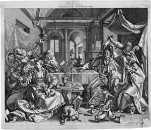 Lot 5538, Auction  111, Sadeler, Raphael I, Allegorie auf den Überfluss, die Wollust und die Dummheit