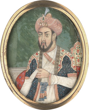 Lot 6879, Auction  111, Indische Schule, 19. Jh. Bildnis eines Moghulherrschers