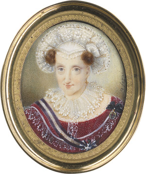Lot 6894, Auction  111, Segui, C., Maria Christina Königin von Sardinien (1779-1849) im bordeauxroten Kleid mit Orden.